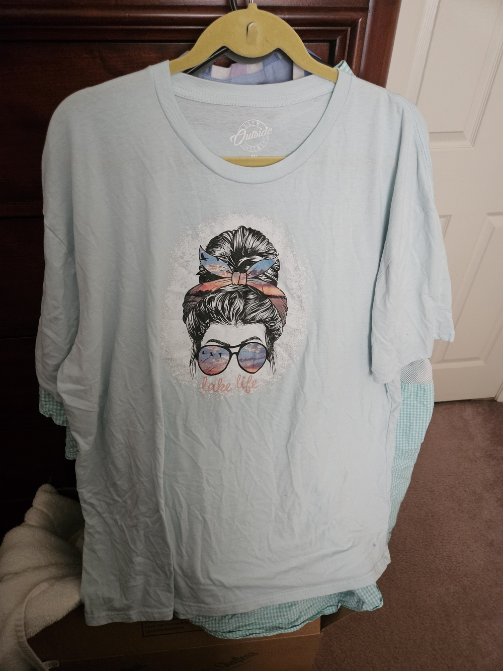 Lounge Light Blue Girls' Graphic Tee - 'Lake Life'